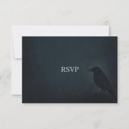 Gothic Raven Wedding RSVP Karte