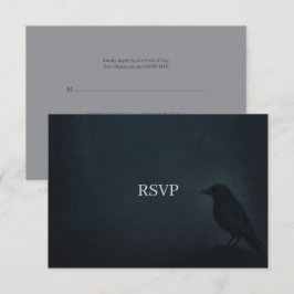 Gothic Raven Wedding RSVP Karte