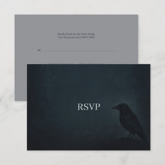 Gothic Raven Wedding RSVP Karte