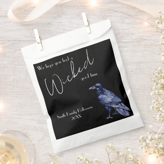Gothic Raven Wicked Good Time Halloween-Party Geschenktütchen (Ausgeschnitten)