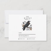 Gothic Raven Winter Wedding RSVP Karte (Vorderseite)
