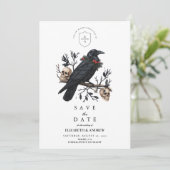 Gothic Raven Winter Wedding Save The Date (Stehend Vorderseite)