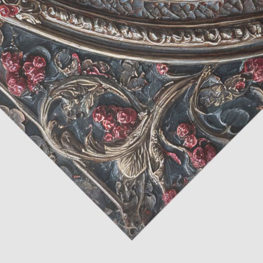 Gothic Raven with Holly and Berries Seidenpapier (Ausschnitt)