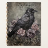 Gothic Raven with Roses Dark Daily Planner Planer (Vorderseite)