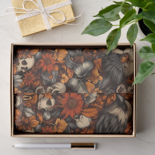 Gothic Ravens Autumn Tissue Paper Seidenpapier (Geschenk)