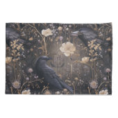 Gothic Ravens & Blume Muster Kissenbezug (Rückseite)