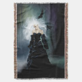 Gothic Ravens Forest Woman Black Decke (Vorderseite Vertikal)