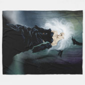 Gothic Ravens Forest Woman Black Fleecedecke (Vorderseite (Horizontal))