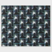 Gothic Ravens Forest Woman Black Geschenkpapier (Flach)