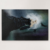 Gothic Ravens Forest Woman Black Puzzle (Horizontal)