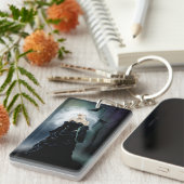 Gothic Ravens Forest Woman Black Schlüsselanhänger (Vorderseite rechts)