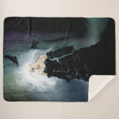 Gothic Ravens Forest Woman Black Sherpadecke (Vorderseite (Horizontal))