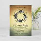 Gothic Ravens Halloween-Party Einladung (Stehend Vorderseite)