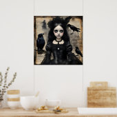 Gothic Ravens Mädchen Poster (Küche)