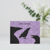 Gothic ravens schwarz und lila postkarte (Stehend Vorderseite)