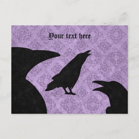 Gothic ravens schwarz und lila postkarte (Vorderseite)