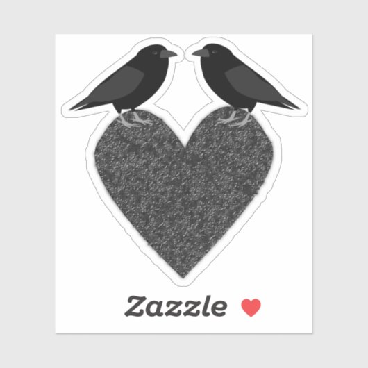 Gothic Ravens und Black Heart Aufkleber (Blatt)