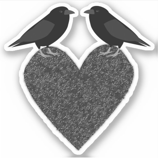 Gothic Ravens und Black Heart Aufkleber (Vorderseite)