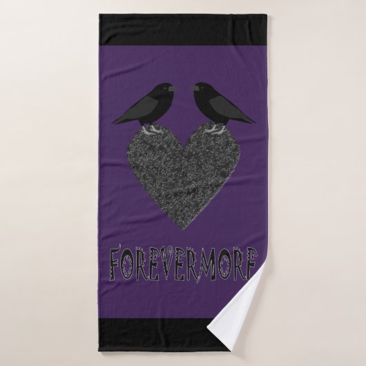 Gothic Ravens und Black Heart Badehandtuch (Badehandtuch)