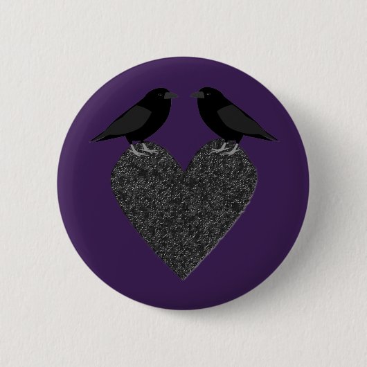 Gothic Ravens und Black Heart Button (Vorderseite)