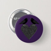 Gothic Ravens und Black Heart Button (Vorne & Hinten)