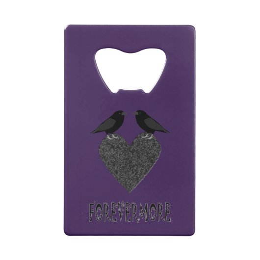 Gothic Ravens und Black Heart Custom Geldbeutel Flaschenöffner (Vorderseite)