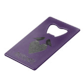Gothic Ravens und Black Heart Custom Geldbeutel Flaschenöffner (Vorderseite Schrägansicht)