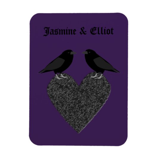 Gothic Ravens und Black Heart Custom Magnet (Vertikal)