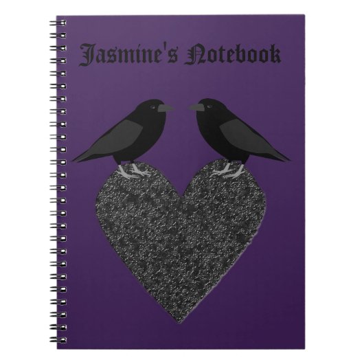Gothic Ravens und Black Heart Custom Notizblock (Vorderseite)