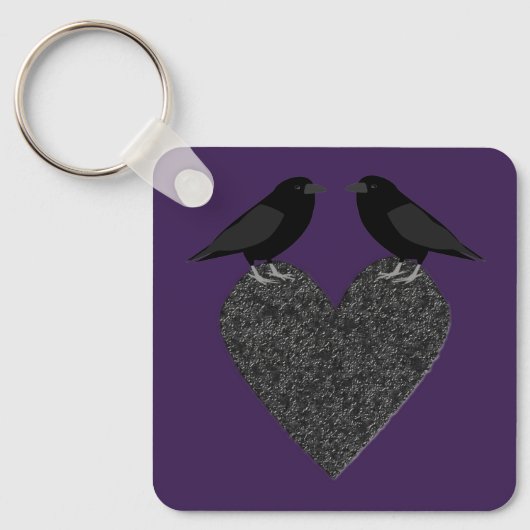 Gothic Ravens und Black Heart Custom Schlüsselanhänger (Vorderseite)