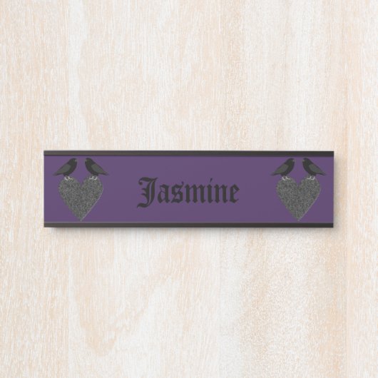 Gothic Ravens und Black Heart Custom Türschild (Vorderseite )