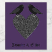 Gothic Ravens und Black Heart Custom Weinetikett (Einzelnes Label)