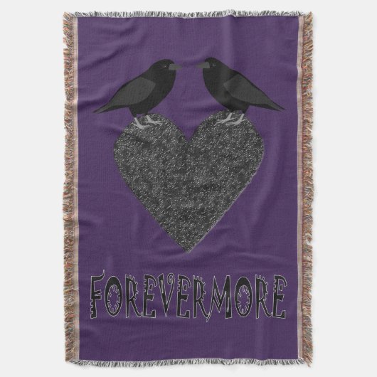 Gothic Ravens und Black Heart Decke (Vorderseite Vertikal)
