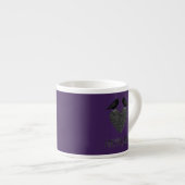 Gothic Ravens und Black Heart Espressotasse (Vorderseite Rechts)