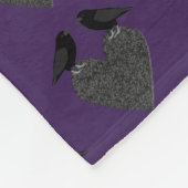 Gothic Ravens und Black Heart Fleecedecke (Ecke)