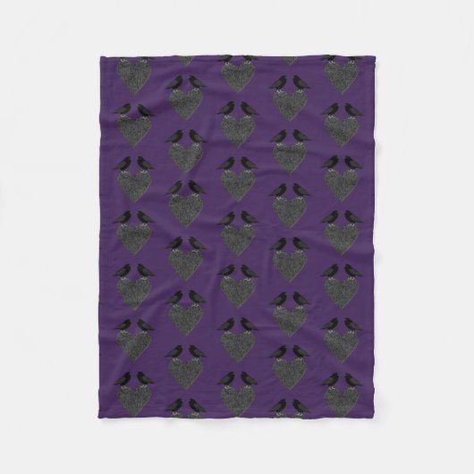 Gothic Ravens und Black Heart Fleecedecke (Vorderseite)