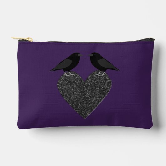 Gothic Ravens und Black Heart Gemustert Zubehörtasche (Vorderseite)