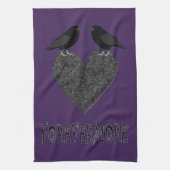 Gothic Ravens und Black Heart Geschirrtuch (Vertikal)