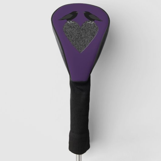 Gothic Ravens und Black Heart Golf Headcover (Vorderseite)
