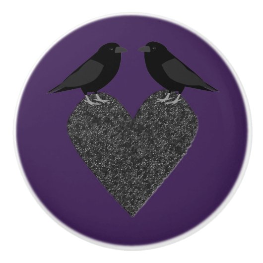 Gothic Ravens und Black Heart Keramikknauf (Vorderseite)
