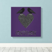 Gothic Ravens und Black Heart Leinwanddruck (Insitu (Holzboden))
