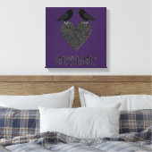 Gothic Ravens und Black Heart Leinwanddruck (Insitu (Schlafzimmer))