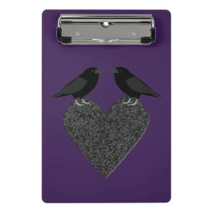 Gothic Ravens und Black Heart Mini Klemmbrett