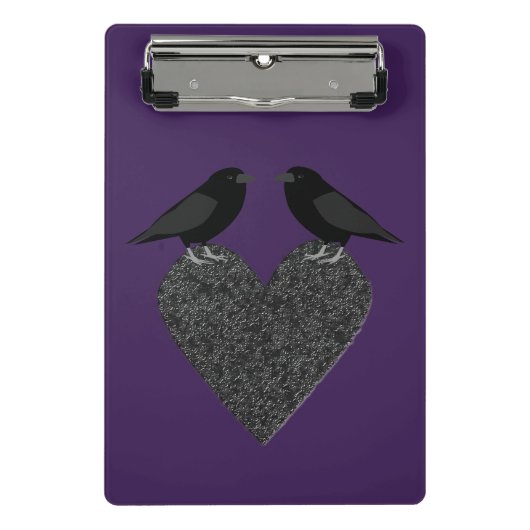 Gothic Ravens und Black Heart Mini Klemmbrett (Vorderseite)