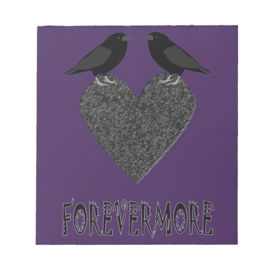 Gothic Ravens und Black Heart Notizblock (Vorderseite)