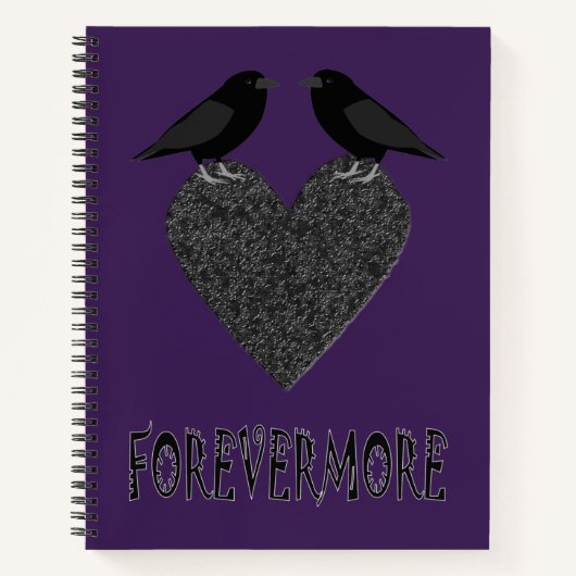 Gothic Ravens und Black Heart Notizblock (Vorderseite)