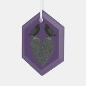 Gothic Ravens und Black Heart Ornament Aus Glas (Vorderseite Links)