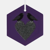 Gothic Ravens und Black Heart Ornament Aus Glas (Rückseite)