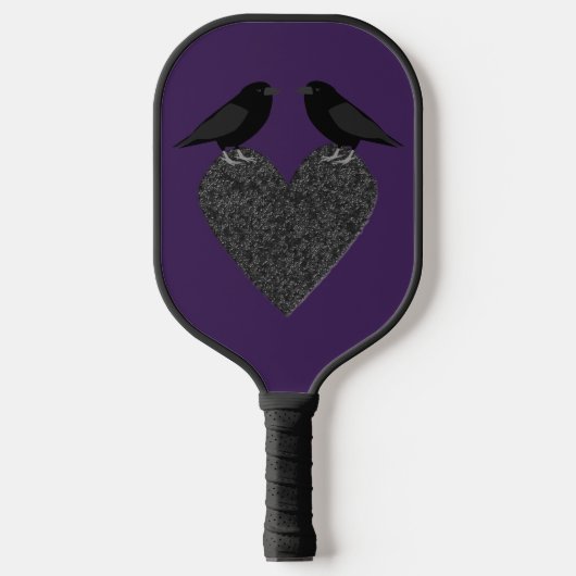 Gothic Ravens und Black Heart Pickleball Schläger (Vorderseite)