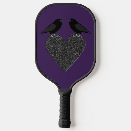 Gothic Ravens und Black Heart Pickleball Schläger (Rückseite)